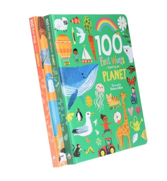 100 First Words Exploring Our Planet & Exploring Animals 2 Books Collection Set (Board Book)