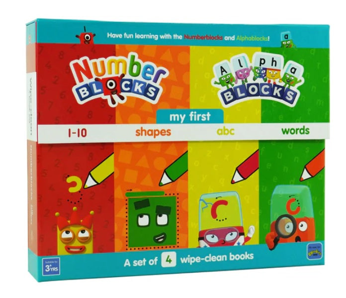 Numberblocks And Alphablocks - My First Numbers And Letters: Set Of 4 Wipe-Clean Books (Pens Included) (4 Books)