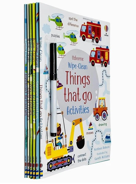 Usborne Wipe Clean Activities (1 Pen Included) (6 Books)