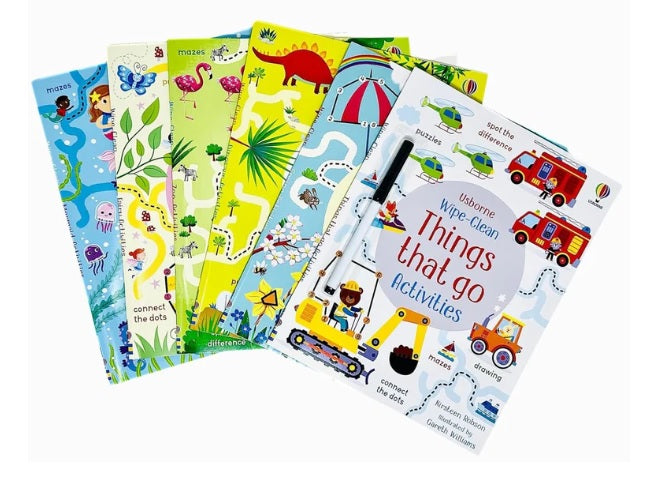 Usborne Wipe Clean Activities (1 Pen Included) (6 Books)